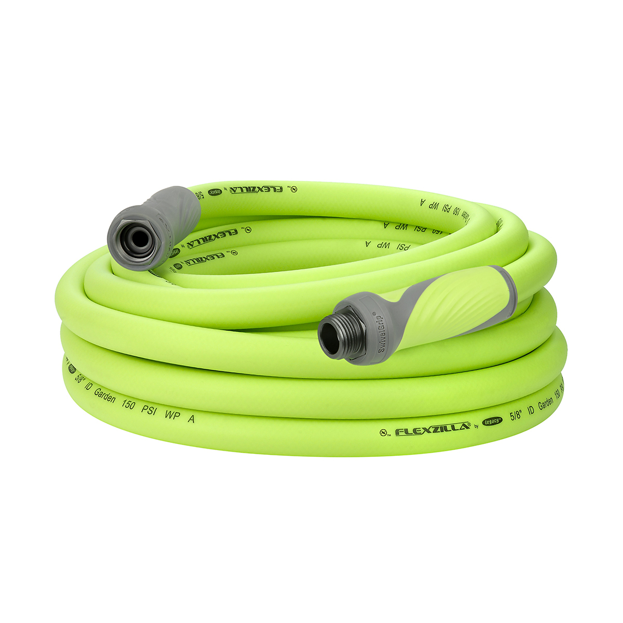 Legacy Flexzilla Garden Hose, 5/8in. x 25ft., 150 PSI Max, SwivelGrip, ZillaGreen™, Model# HFZG525YWS-E